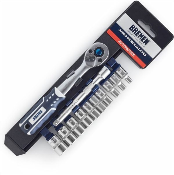 Juego Tubos Crique 12pz Enc 1/4 Set Herramientas Bremen 6656 - Imagen 2