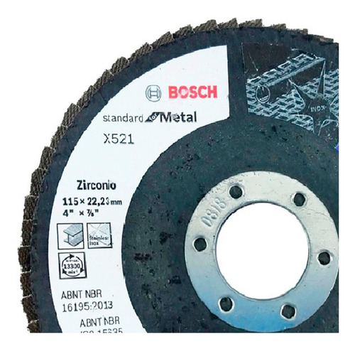 Disco Flap Por Unidad Metal Bosch Zirconio Grano 60 De 115mm - Imagen 2