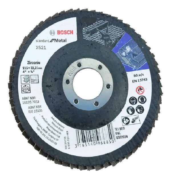 Disco Flap Bosch Amoladora 115 Mm Grano 120 Metal 1 Unidad