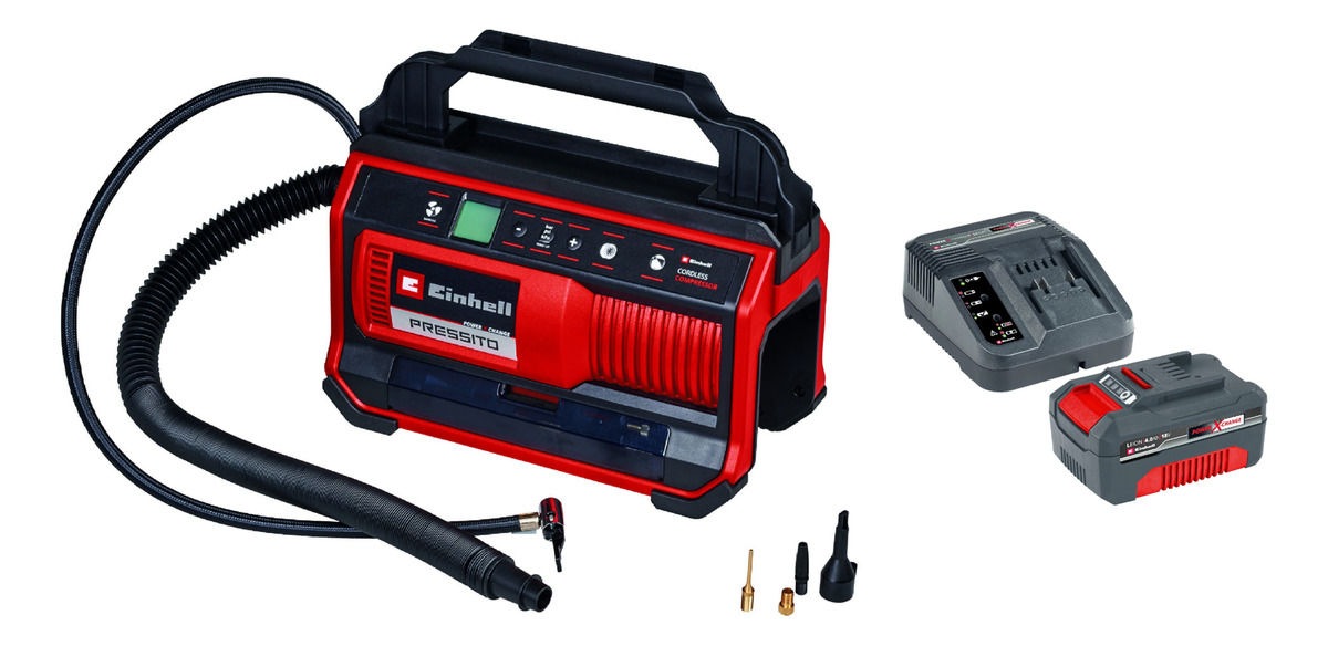 Compresor 11bar 18v Pressito Einhell 3 En 1 Inalambrico 4.0