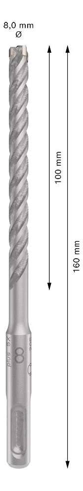 Mecha Sds Plus Bosch 4 Filos 8x160mm Profesional - Imagen 2