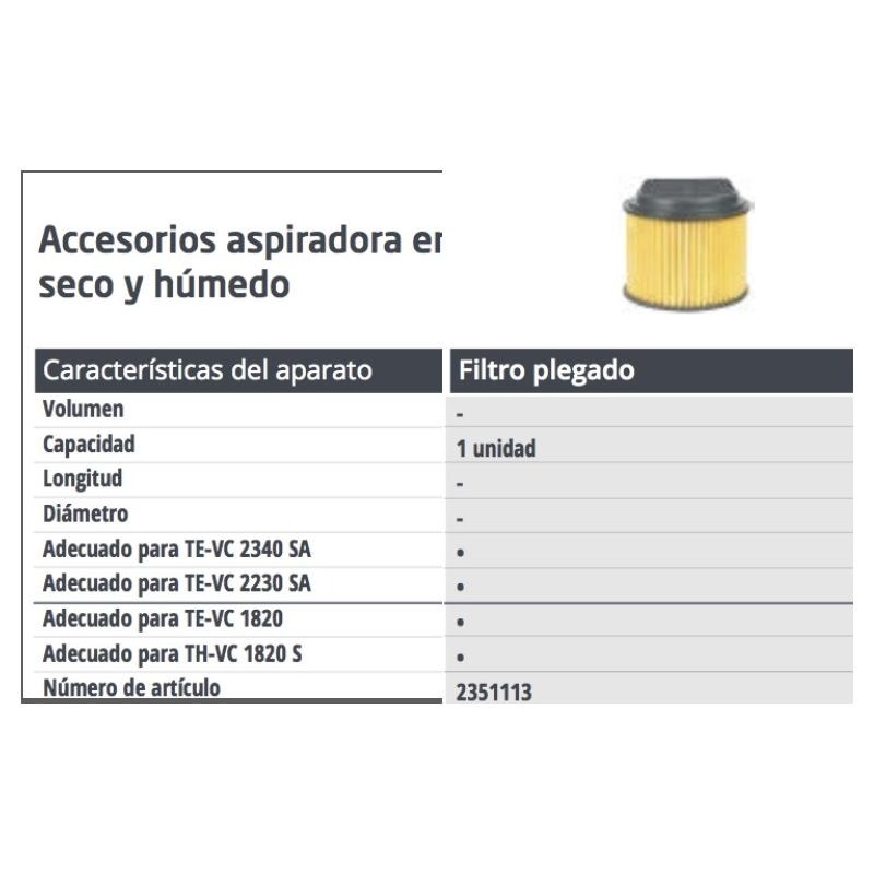 Filtro P/ Vc 1820 20l Einhell - Imagen 4