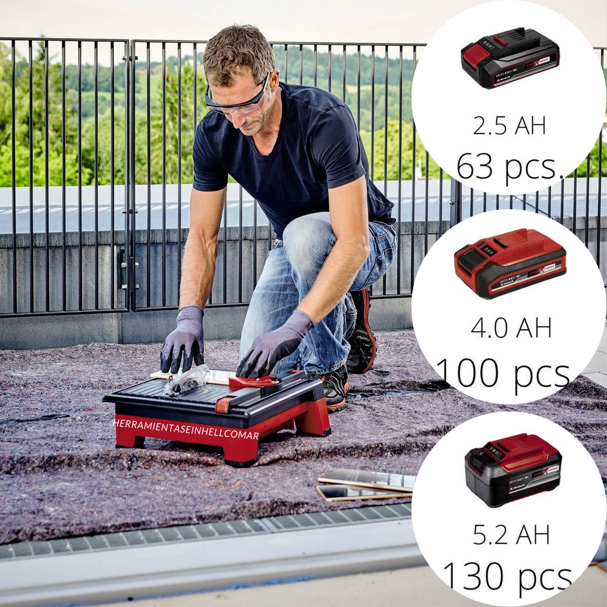 Corta Ceramico Inalambrico Einhell Te-tc 18/115 Li Sin Bat - Imagen 9