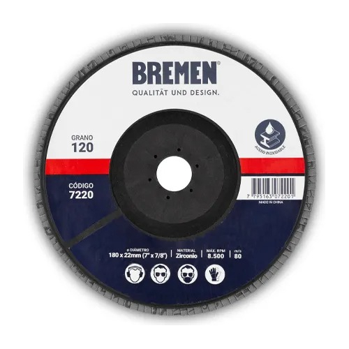 Disco Flap 7 Para Acero Grano 120 Bremen 1 Unidad Zirconio