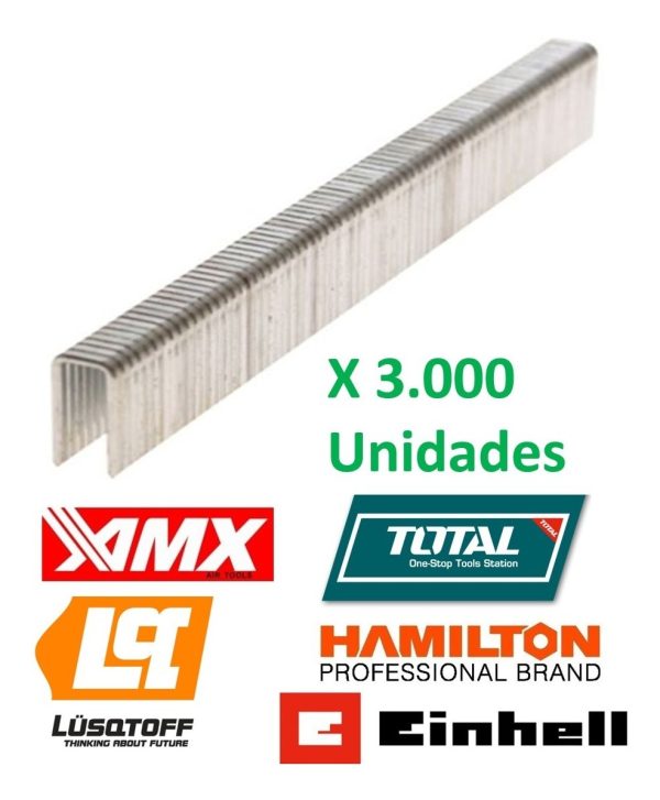3000 Grampas Clavadora Neumatica Ga18 25mm Total Amx Hamilto - Imagen 2