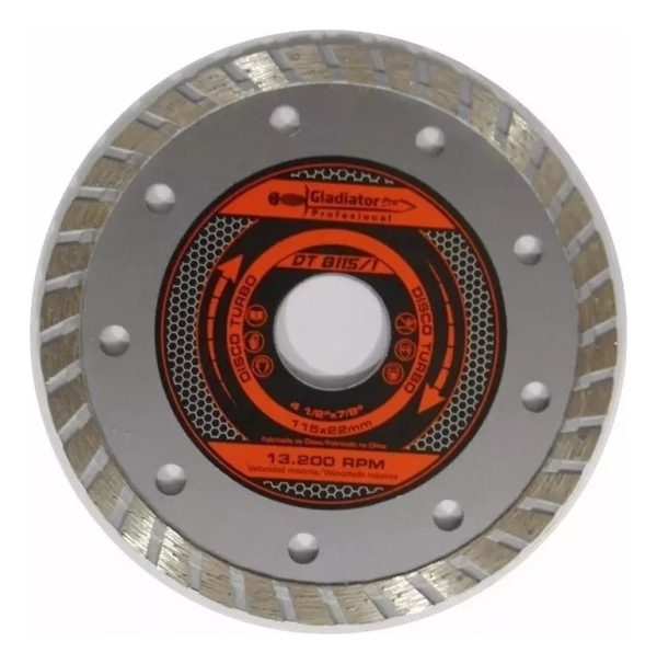 Disco Diamantado Turbo Gladiator Dt 8115/1 4x 1/2'' Tr