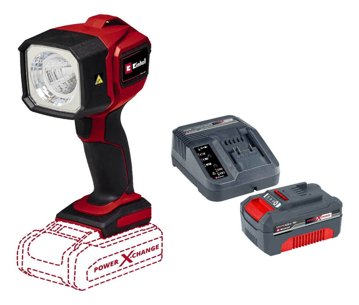 Linterna Inalambrica Einhell Tc-cl 18/350 Li Kit 4.0ah 30m