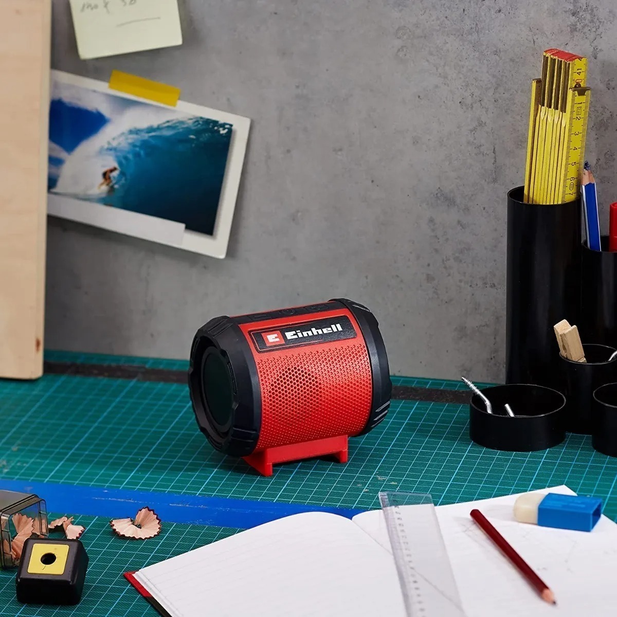 Parlante Y Cargador Usb Inalambrico Einhell Bluethooth 5.0 Color Rojo - Imagen 3
