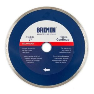 Disco Corte Diamantado Continuo 7'' Bremen 180mm Trader