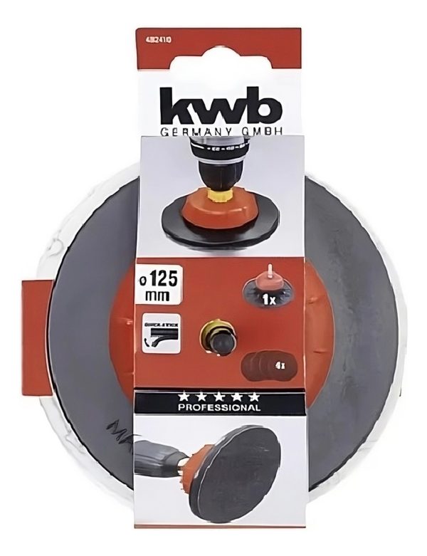 Plato Lijadora Para Taladro Articulado 125mm Con Abrojo Kwb