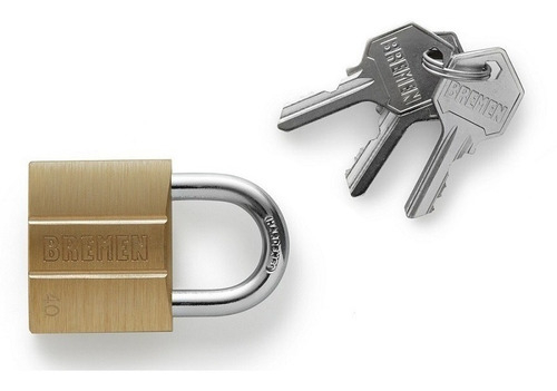 Candado De Bronce Macizo Pesado 20 Mm Bremen Lockers 7054 - Imagen 2