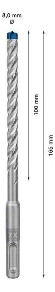 Mecha Sds Plus Bosch 7x Expert 8x165mm - Imagen 2