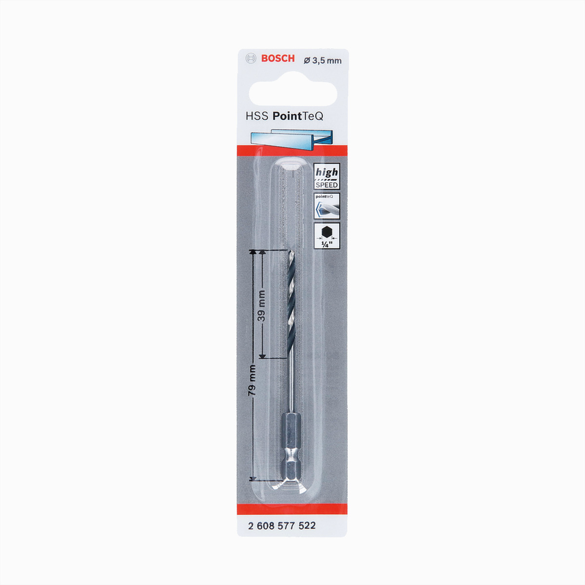 Broca Acero Hss Point Teq Hex O3.5 Mm Bosch 2608577522 - Imagen 2