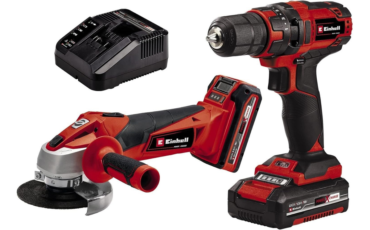 Combo Taladro Amoladora Maletin Con 2 Baterias Y Cargador Tk - Imagen 2