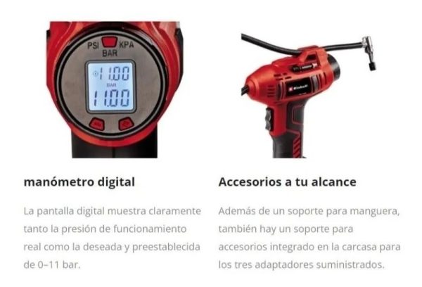 Compresor Inflador Para Autos Einhell Ce-cc 18 Li Kit 4.0ah - Imagen 9