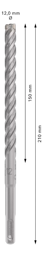 Mecha Sds Plus Bosch 4 Filos 12x210mm Profesional - Imagen 2