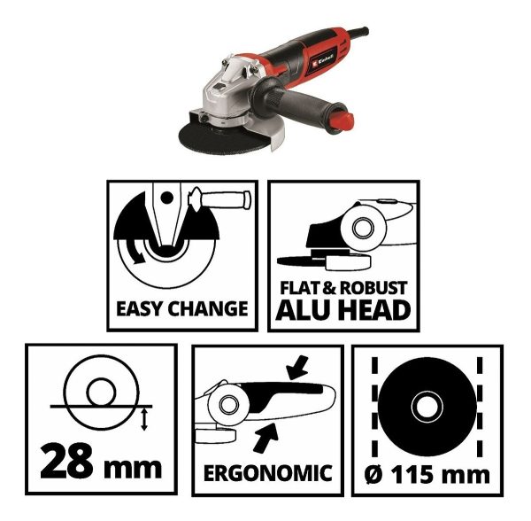 Amoladora Angular Einhell Tc-ag 115/750 De 50 hz Color Rojo 750 w 220 v - Imagen 6