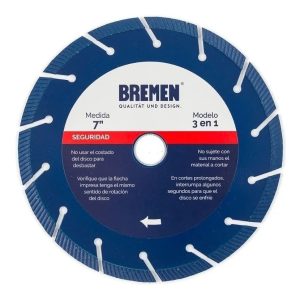 Disco Corte Diamantado Segmentado 3 En 1 7'' Bremen 180 Mm