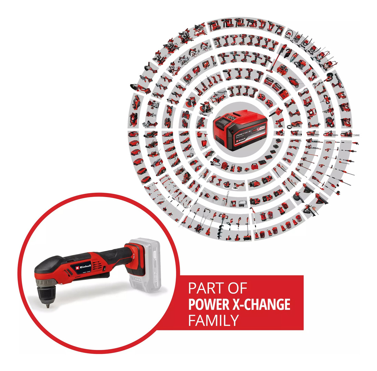 Taladro Angular Inalambrico Einhell Te-ad 18 Li Bat 4.0ah - Imagen 8