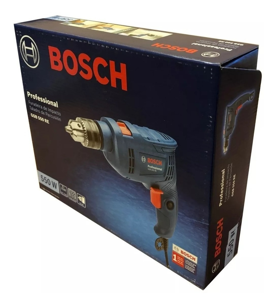 Taladro Bosch Percutor Gsb 550 Re 550w 220v 3100 Rpm Trader - Imagen 7