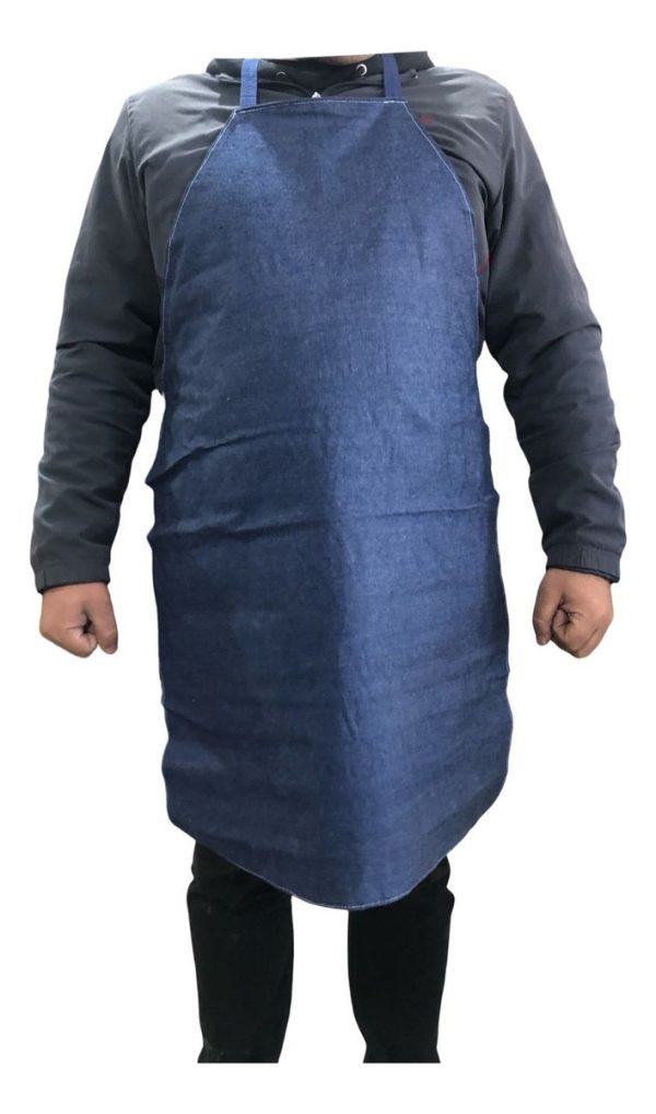 Delantal 90cm Largo 59 De Ancho Azul Liso Trader - Imagen 3