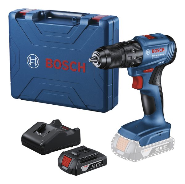 Taladro Percutor 13mm Bosch Gsb 185-li 18v 1 Bat Y Maletín