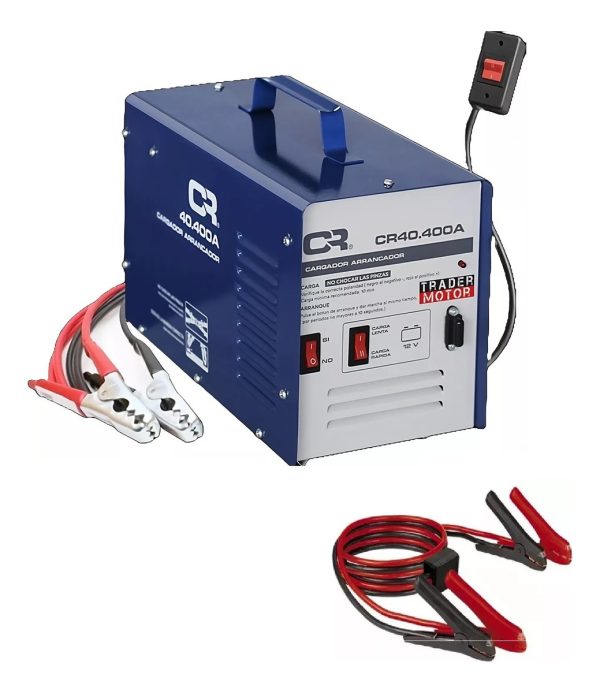 Cargador De Baterias Arrancador Cr 40-400 Con Cable Puente