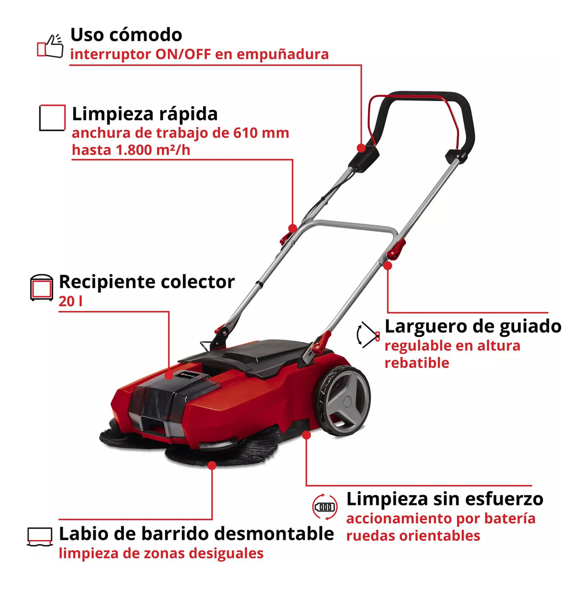 Combo Barredora Doble Cepillo Inalambrica Bateria De 4 Ah - Imagen 2