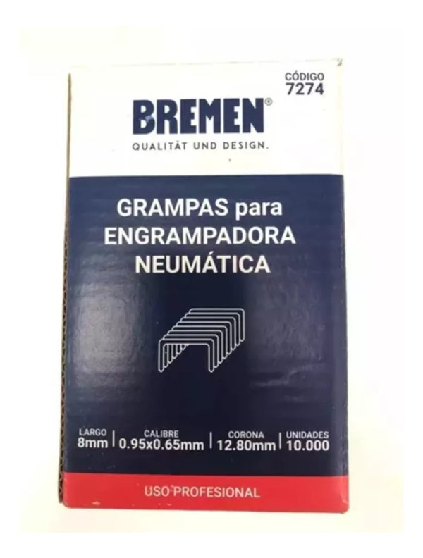 Grampas Para Engrampadora Neumatica 40mm 5000u Bremen 7974 - Imagen 5