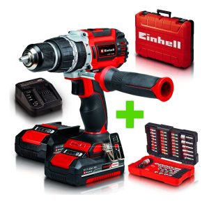 Taladro Percutor Atornillador Inalámbrico De 13mm Einhell Tp-cd 18/60 Li-i Bl 18v 2 Baterías De 2ah Kit 39 Accesorios