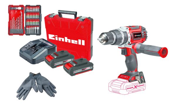 Taladro Percutor Inalmbrico 13mm Einhell Doble Bateria Kit