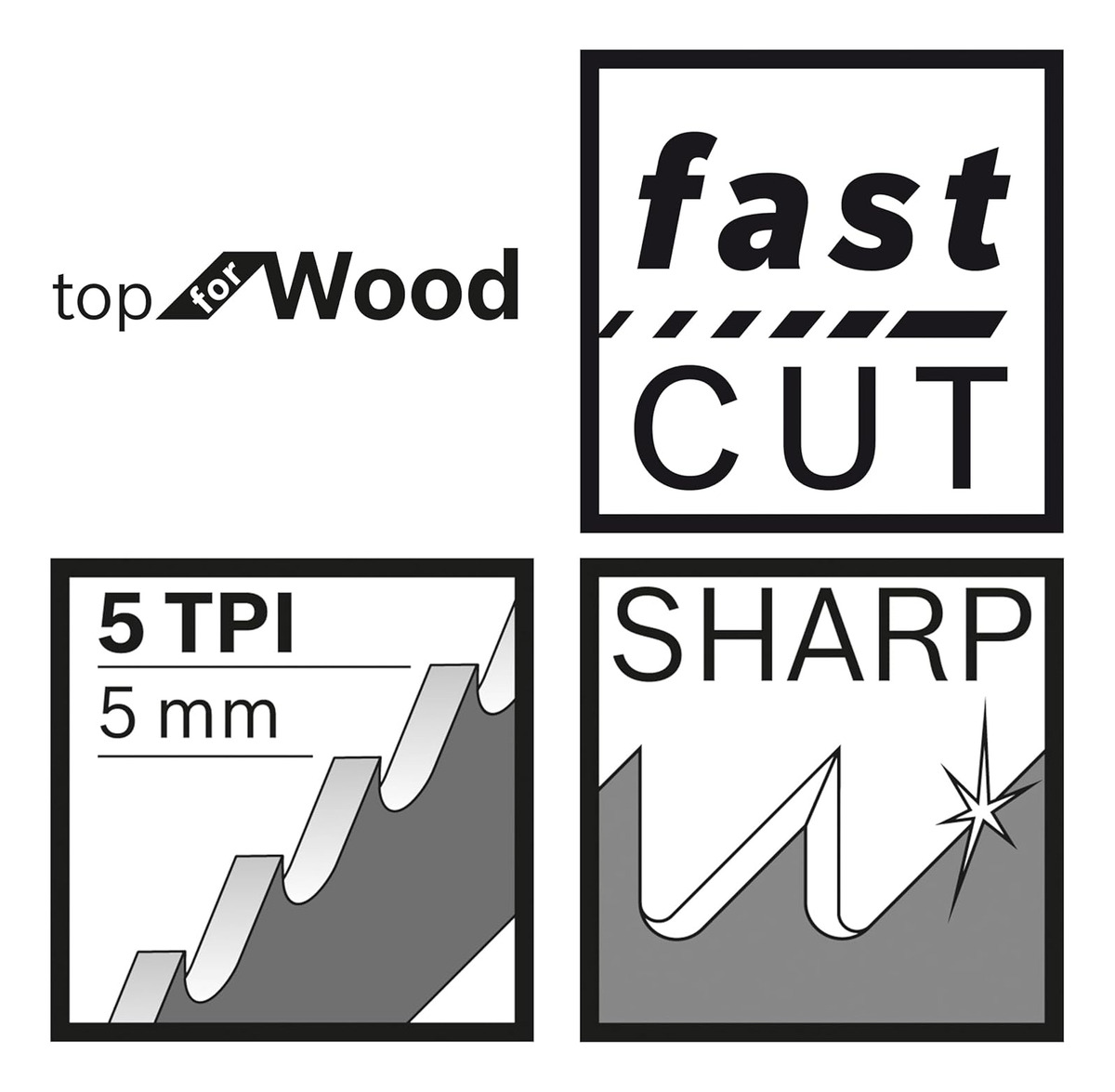 Hoja Sierra Sable Gris Bosch Para Madera 240mm X5u - Imagen 3