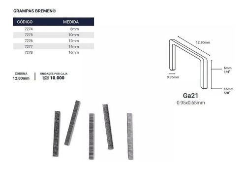 Grampas 80/16 (12,8mmx16mm) X 10.000 U. Bremen, Bta, Barovo - Imagen 2