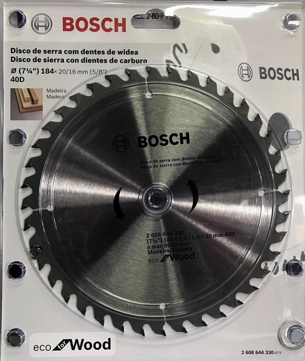 Disco De Sierra Circular Bosch Eco 184mm 40 Dientes Madera - Imagen 6