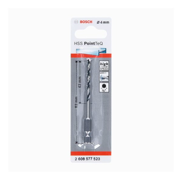 Broca Acero Hss Point Teq Hex O4 Mm Bosch 2608577523 - Imagen 2