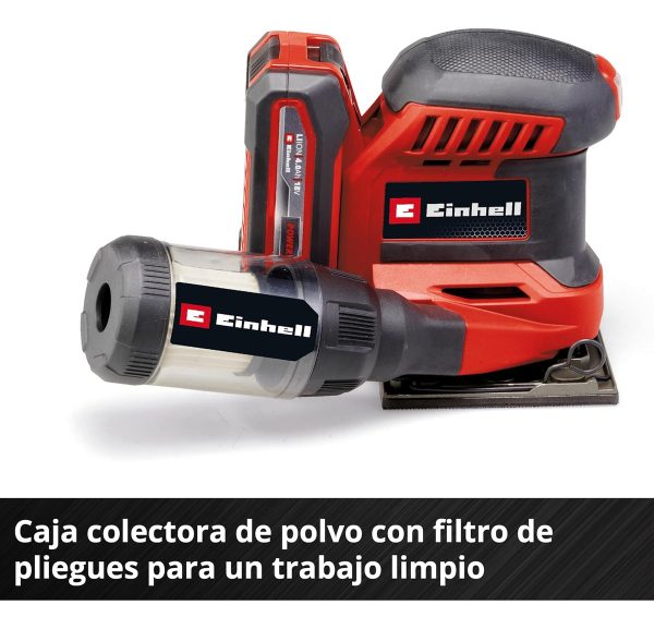 Lijadora Orbital De Palma 18v Einhell 18/113 3x Li Kit 2.5ah - Imagen 5