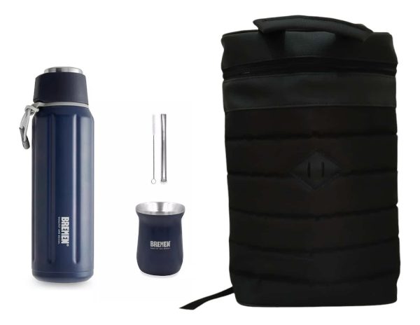 Combo Mate Termico Acero Inoxidable Bombilla Termo Bremen 60