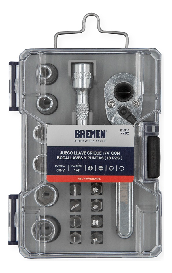 Caja Set Juego Boca Llave Tubo Crique Kit Torx Ph 1/4 Bremen - Imagen 4