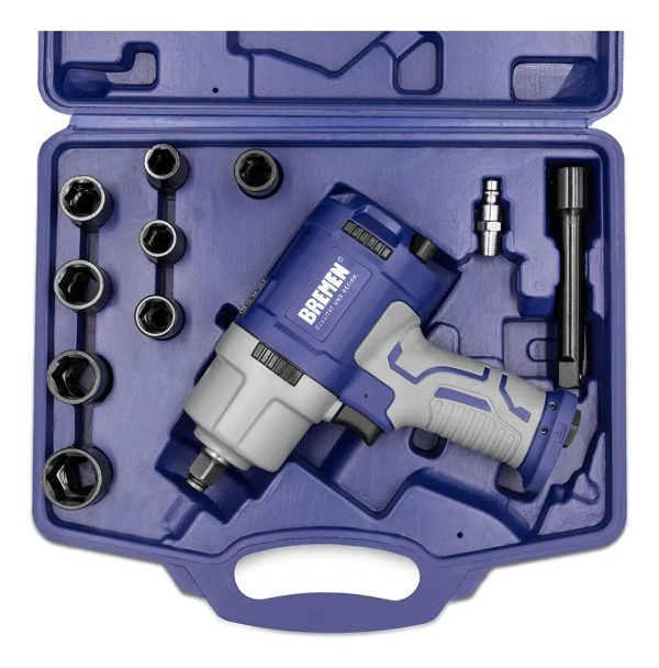 Llave Pistola Impacto Neumatica Bremen 1/2 Kit 1560nm 7714