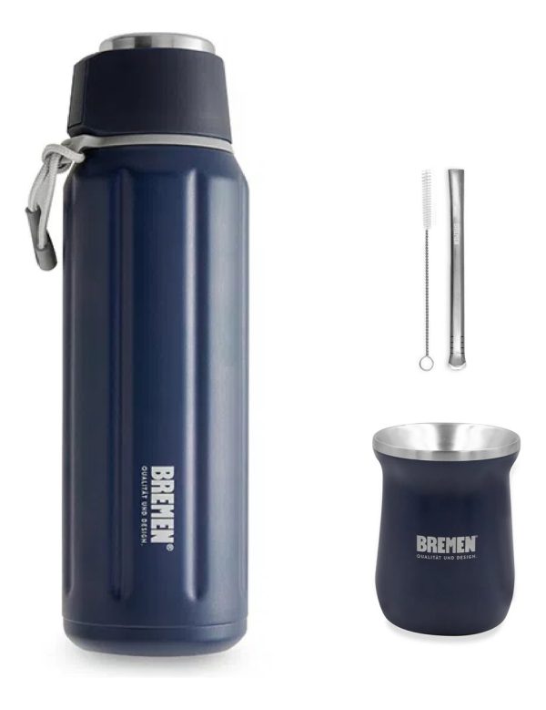 Combo Mate Termico Acero Inoxidable Bombilla Termo Bremen 60 - Imagen 2