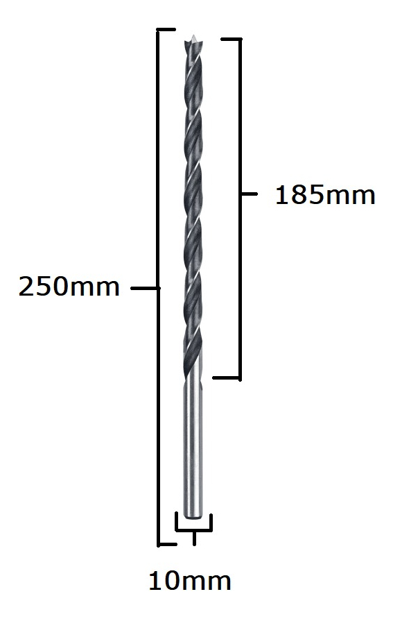 Mecha Larga Para Madera Espiral 12x250 Mm 25cm Kwb Trader - Imagen 2