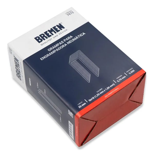 Grampas Para Engrampadora Neumatica 25mm 5000u Bremen 7972