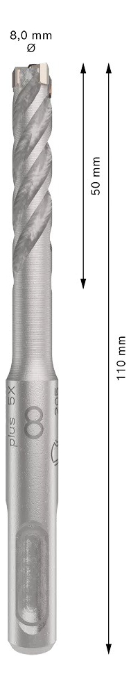 Mecha Sds Plus Bosch 4 Filos 8x110mm Profesional - Imagen 2