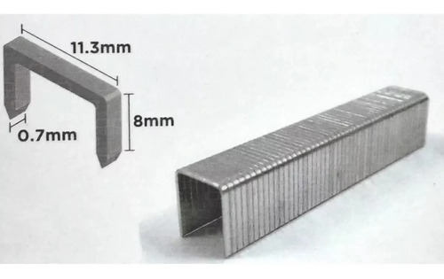 Grapa Grampas Para Engrampadora Bremen 8mm Caja 1000u Trader - Imagen 2