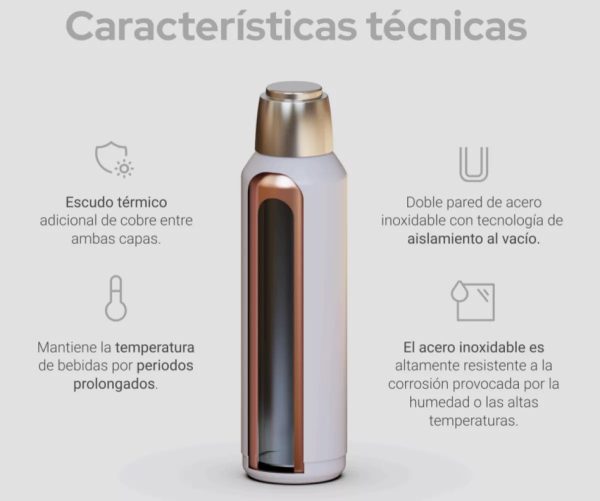 Termo Bremen 1 Litro Acero Inox Tapa Magnetica Doble Pared - Imagen 7
