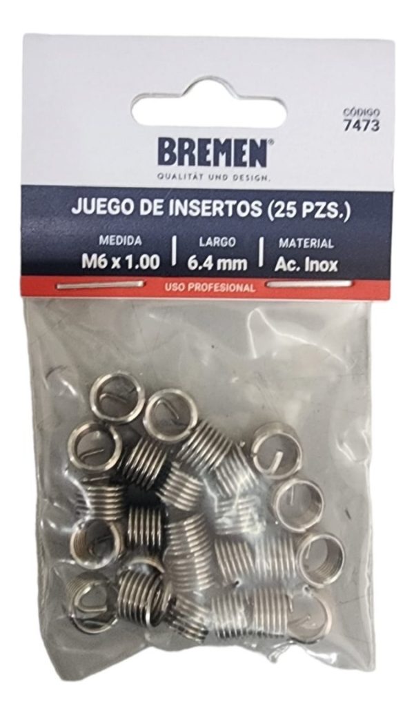Set Insertos Para Roscas Bremen 6x1.00 Inoxidable X 25u 7473 - Imagen 4