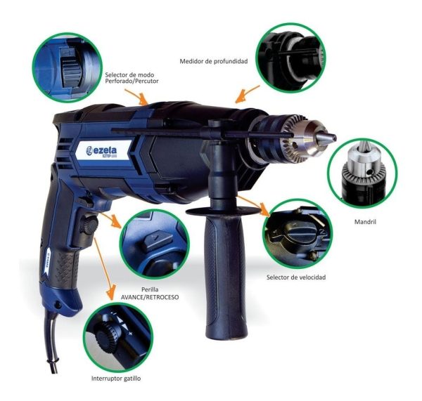 Taladro Percutor 13mm 1000w Profesional Ezeta Trader - Imagen 3