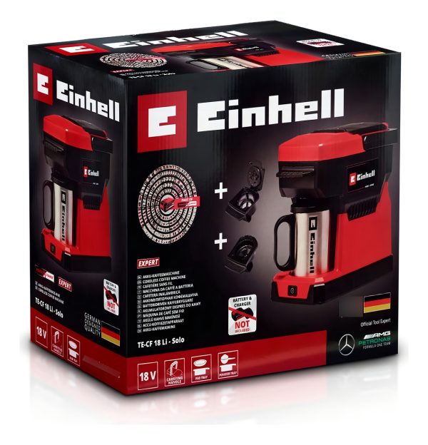Cafetera Inalambrica Einhell Filtro Monodosis + Bat 4.0 Ah T - Imagen 3