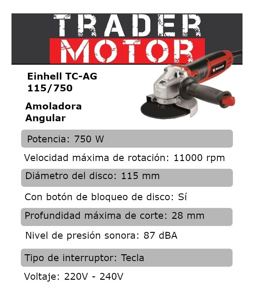 Amoladora Electrica Einhell 115mm 750w - Imagen 3
