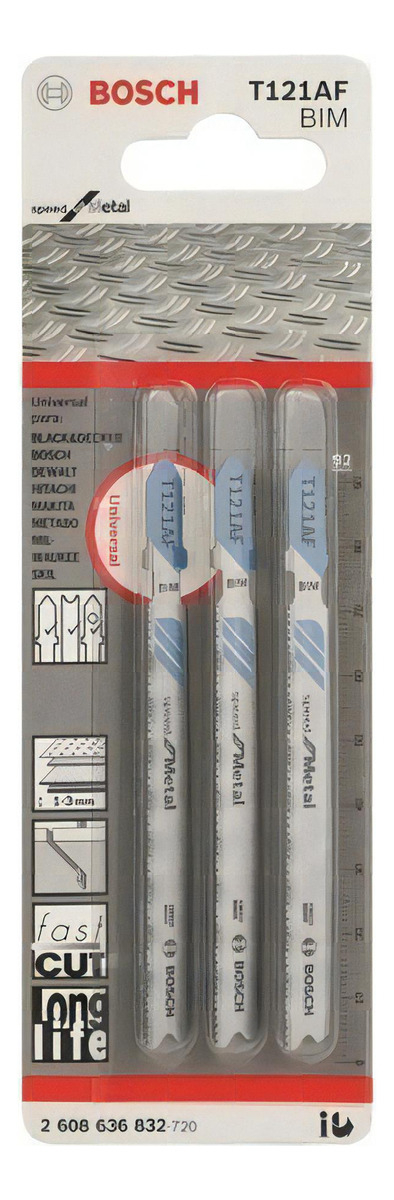 Hojas Sierras Caladora Bosch T121af X3 Unidades Para Metal - Imagen 2